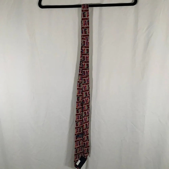Smithsonian Tie Men's 65" Red Medial Print 100% Silk Doctor Classic - Picture 6 of 6